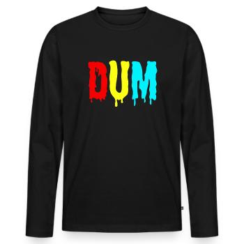Dum Dum Drip Rain Rainbow Dripfin Lettres Str - T-shirt manches longues Premium bio Homme - noir - Devant - Nico (187cm)