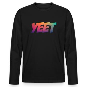Yeet meme yeeted Slang M dchen Teenager Rainbow - Men's Premium Organic Long Sleeve Shirt - black - Front - Nico (187cm)