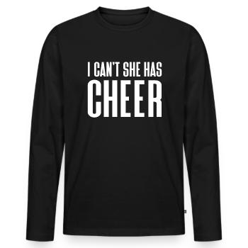 Ich kann nicht, dass sie Cheerleading Mama Papa ha - Männer Premium Bio Langarmshirt - Schwarz - Vorne - Nico (187cm)