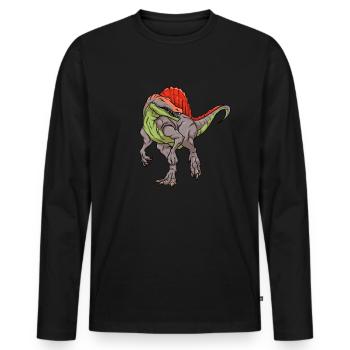Spinosaurus Dinosaurier Kinder Dinosaurier Illustr - Männer Premium Bio Langarmshirt - Schwarz - Vorne - Nico (187cm)