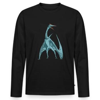 Quetzalcoatlus Dinosaurier Kinder Dinosaurier - Männer Premium Bio Langarmshirt - Schwarz - Vorne - Nico (187cm)