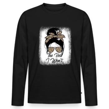 Zum Teufel werde ich nicht unordentliche Br�tchenH - Männer Premium Bio Langarmshirt - Schwarz - Vorne - Nico (187cm)
