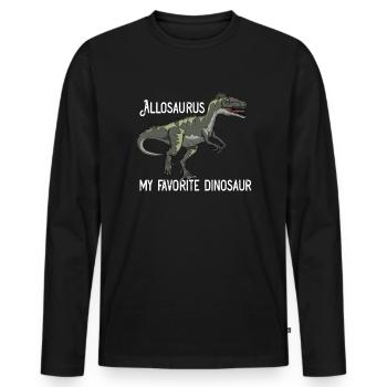 Allosaurus meine Lieblingsdinosaurier -Liebhaber K - Männer Premium Bio Langarmshirt - Schwarz - Vorne - Nico (187cm)