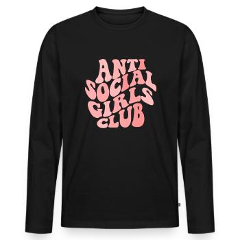 Anti Social Girls Club Frauen antisoziale M�dchen - Männer Premium Bio Langarmshirt - Schwarz - Vorne - Nico (187cm)