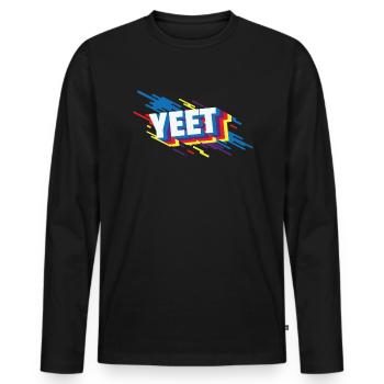 Yeet meme art yeeted Slang Jungen M�dchen Teenager - Männer Premium Bio Langarmshirt - Schwarz - Vorne - Nico (187cm)
