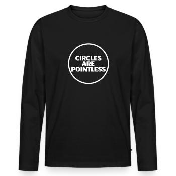 Kreise sind sinnlose Geometrielehrerkreise - Männer Premium Bio Langarmshirt - Schwarz - Vorne - Nico (187cm)