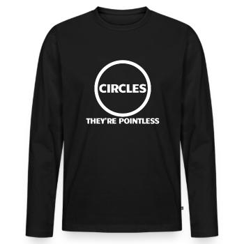 Kreise sind sinnlose Geometriekreise - Männer Premium Bio Langarmshirt - Schwarz - Vorne - Nico (187cm)