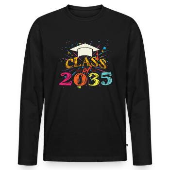 Klasse von 2035 zur�ck in die Schule Kindergartenk - Männer Premium Bio Langarmshirt - Schwarz - Vorne - Nico (187cm)
