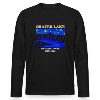 Crater Lake National Park Est. 1902 Kratersee - Männer Premium Bio Langarmshirt - Schwarz - Vorne - Nico (187cm)