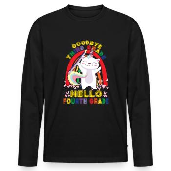 Auf Wiedersehen 3. Klasse Hallo vierte Klasse � - Männer Premium Bio Langarmshirt - Schwarz - Vorne - Nico (187cm)