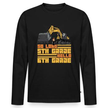 So lange 5. Klasse Hallo 6. Klasse Studentenjungen - Männer Premium Bio Langarmshirt - Schwarz - Vorne - Nico (187cm)