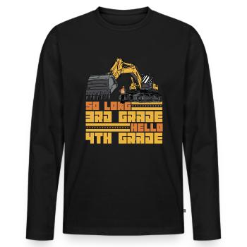 So lange die 3. Klasse der 3. Klasse f�r �lerin - Männer Premium Bio Langarmshirt - Schwarz - Vorne - Nico (187cm)