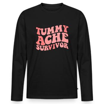 Bauchschmerz �berlebender Magenschmerz lustiger Ba - Männer Premium Bio Langarmshirt - Schwarz - Vorne - Nico (187cm)