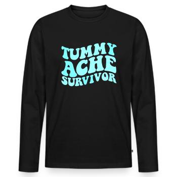 Bauchschmerz �berlebender Magenschmerz lustiger Ba - Männer Premium Bio Langarmshirt - Schwarz - Vorne - Nico (187cm)