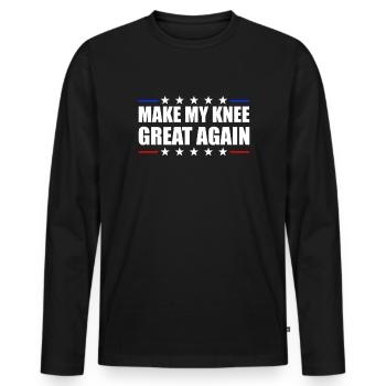 Machen Sie mein Knie wieder gut Knieersatz Operati - Männer Premium Bio Langarmshirt - Schwarz - Vorne - Nico (187cm)