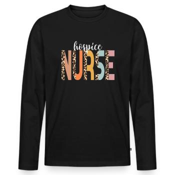 Krankenh�user Krankenschwester Cheetah Print RN Ho - Männer Premium Bio Langarmshirt - Schwarz - Vorne - Nico (187cm)