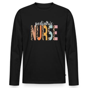 Krankenschwester p�diatrische Krankenschwester Che - Männer Premium Bio Langarmshirt - Schwarz - Vorne - Nico (187cm)