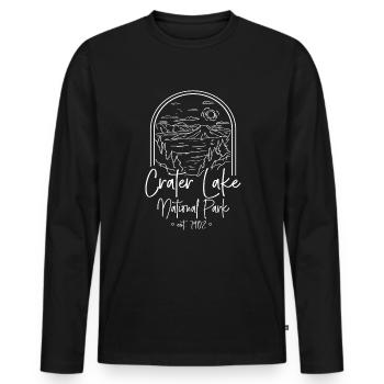 Crater Lake National Park Est. 1902 Kratersee - Männer Premium Bio Langarmshirt - Schwarz - Vorne - Nico (187cm)