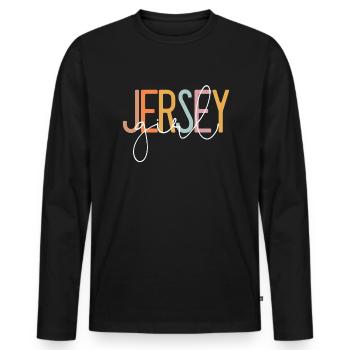 Jersey Girl Stolzes New Jersey Frau New Jersey M�d - Männer Premium Bio Langarmshirt - Schwarz - Vorne - Nico (187cm)