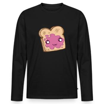 Passendes PB- und J -Kost�m Halloween -Gelee -Kost - Männer Premium Bio Langarmshirt - Schwarz - Vorne - Nico (187cm)
