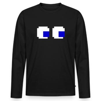 Ghost Eyes Kost�m Retro Halloween Videospiel - Männer Premium Bio Langarmshirt - Schwarz - Vorne - Nico (187cm)