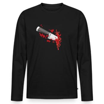 Messer in der Herzscheidung Breakup mit gebrochene - Männer Premium Bio Langarmshirt - Schwarz - Vorne - Nico (187cm)
