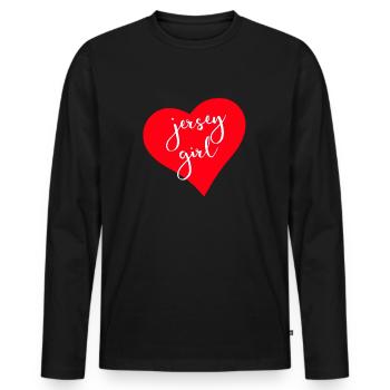 Jersey Girl Proudes New Jersey Heart New Jersey Gi - Männer Premium Bio Langarmshirt - Schwarz - Vorne - Nico (187cm)