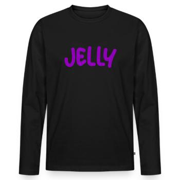 Jelly Kost�m passende PB- und J Halloween -Kost�m - Männer Premium Bio Langarmshirt - Schwarz - Vorne - Nico (187cm)