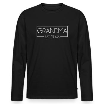 Oma Est. 2023 Neue Gro�elternteil der Gro�elternte - Männer Premium Bio Langarmshirt - Schwarz - Vorne - Nico (187cm)