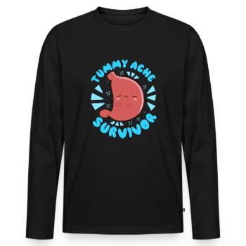 Bauchschmerzen �berlebende Magenschache Kinder Bau - Männer Premium Bio Langarmshirt - Schwarz - Vorne - Nico (187cm)