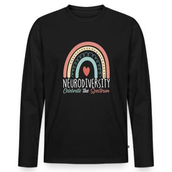 Neurodiversit�t feiern den Spektrum -Autismus - Männer Premium Bio Langarmshirt - Schwarz - Vorne - Nico (187cm)