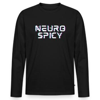 Neuro Spicy Vaporwave Spectrum Autism Awareness - Männer Premium Bio Langarmshirt - Schwarz - Vorne - Nico (187cm)