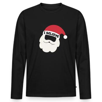 Ich glaubeSanta Shirtich glaube Santa Santa Santa - Männer Premium Bio Langarmshirt - Schwarz - Vorne - Nico (187cm)