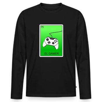 El Gamer Video Gaming Card Mexikanische Lotterieka - Männer Premium Bio Langarmshirt - Schwarz - Vorne - Nico (187cm)