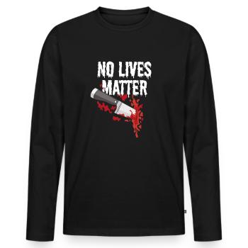 Keine Leben Materie Tropf Halloween keine Leben Ma - Männer Premium Bio Langarmshirt - Schwarz - Vorne - Nico (187cm)
