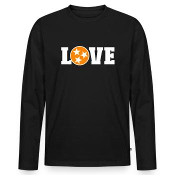 Liebe Tennessee Liebhaber Freiwilliger Staat Tenne - Männer Premium Bio Langarmshirt - Schwarz - Vorne - Nico (187cm)