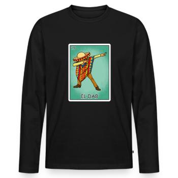 El dab die mexikanische DAB -Karte Mexican Lottery - Männer Premium Bio Langarmshirt - Schwarz - Vorne - Nico (187cm)