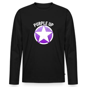 Lila up milit�rstar milit�r Kinder lila lila auf - Männer Premium Bio Langarmshirt - Schwarz - Vorne - Nico (187cm)