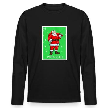 Papa Noel Vater Weihnachtskarte Mexikanische Lotte - Männer Premium Bio Langarmshirt - Schwarz - Vorne - Nico (187cm)