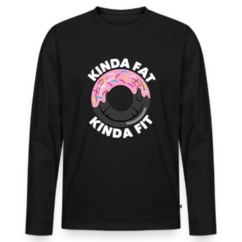Ein bisschen fett irgendwie fit Fitness Workout Ge - Männer Premium Bio Langarmshirt - Schwarz - Vorne - Nico (187cm)