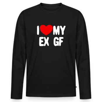 Ich liebe meine ex gf lustigen Herren Ich liebe me - Männer Premium Bio Langarmshirt - Schwarz - Vorne - Nico (187cm)