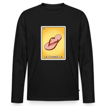 La Chancla Flip Flop Card Mexikanische Lotteriekar - Männer Premium Bio Langarmshirt - Schwarz - Vorne - Nico (187cm)