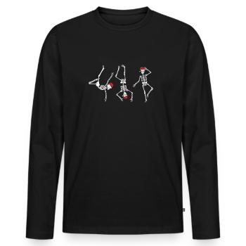 Weihnachtsskelette brechen Skelette ab - Männer Premium Bio Langarmshirt - Schwarz - Vorne - Nico (187cm)