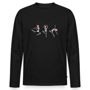 Weihnachtsskelette Ballerina Skelette Ballett - Männer Premium Bio Langarmshirt - Schwarz - Vorne - Nico (187cm)