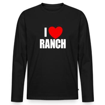 Ich liebe Ranch Salat Dressing Ranch Liebhaber Lov - Männer Premium Bio Langarmshirt - Schwarz - Vorne - Nico (187cm)