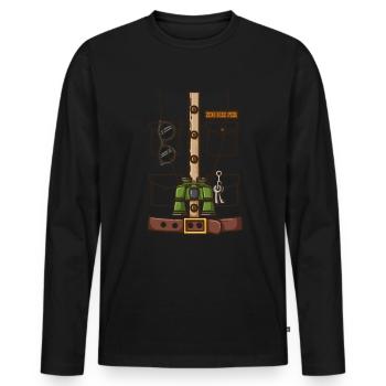 Zoo Keeper Kost�m Halloween Girls Jungen Zoo Keepe - Männer Premium Bio Langarmshirt - Schwarz - Vorne - Nico (187cm)