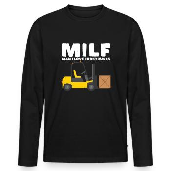 Mann ich liebe - Männer Premium Bio Langarmshirt - Schwarz - Vorne - Nico (187cm)