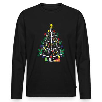 Skelett Weihnachtsbaumsch�del gruselig Weihnachten - Männer Premium Bio Langarmshirt - Schwarz - Vorne - Nico (187cm)