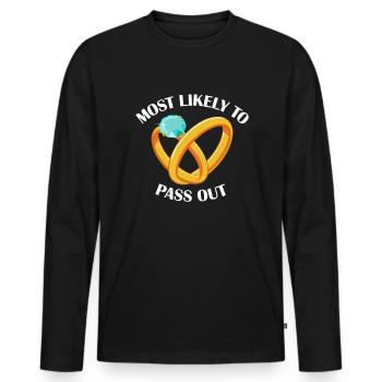 Am wahrscheinlichsten, um eine lustige passende Ho - Männer Premium Bio Langarmshirt - Schwarz - Vorne - Nico (187cm)