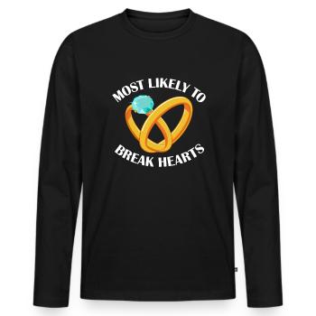 H�chstwahrscheinlich die lustige passende Hochzeit - Männer Premium Bio Langarmshirt - Schwarz - Vorne - Nico (187cm)